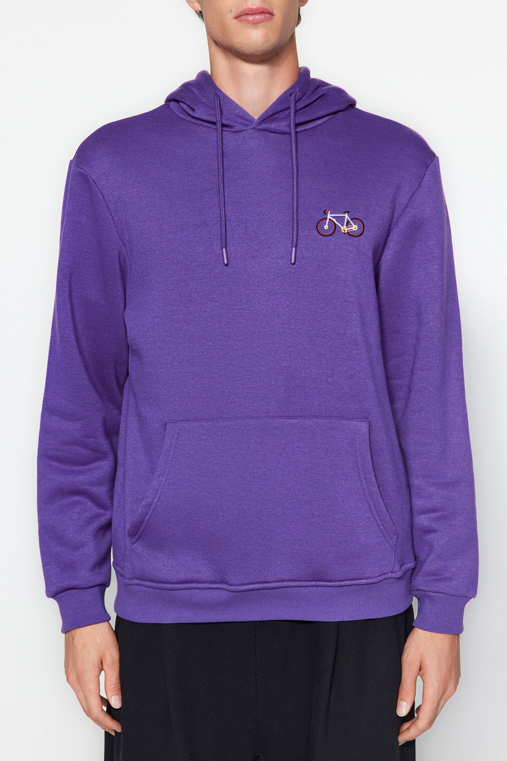 TRENDYOL MAN Antrasit Regular/Normal Kesim Minimal Nak?s Ici Polar/S?cak Tutan Sweatshirt TMNAW24SW00096 - Trendyolmilla фото 2