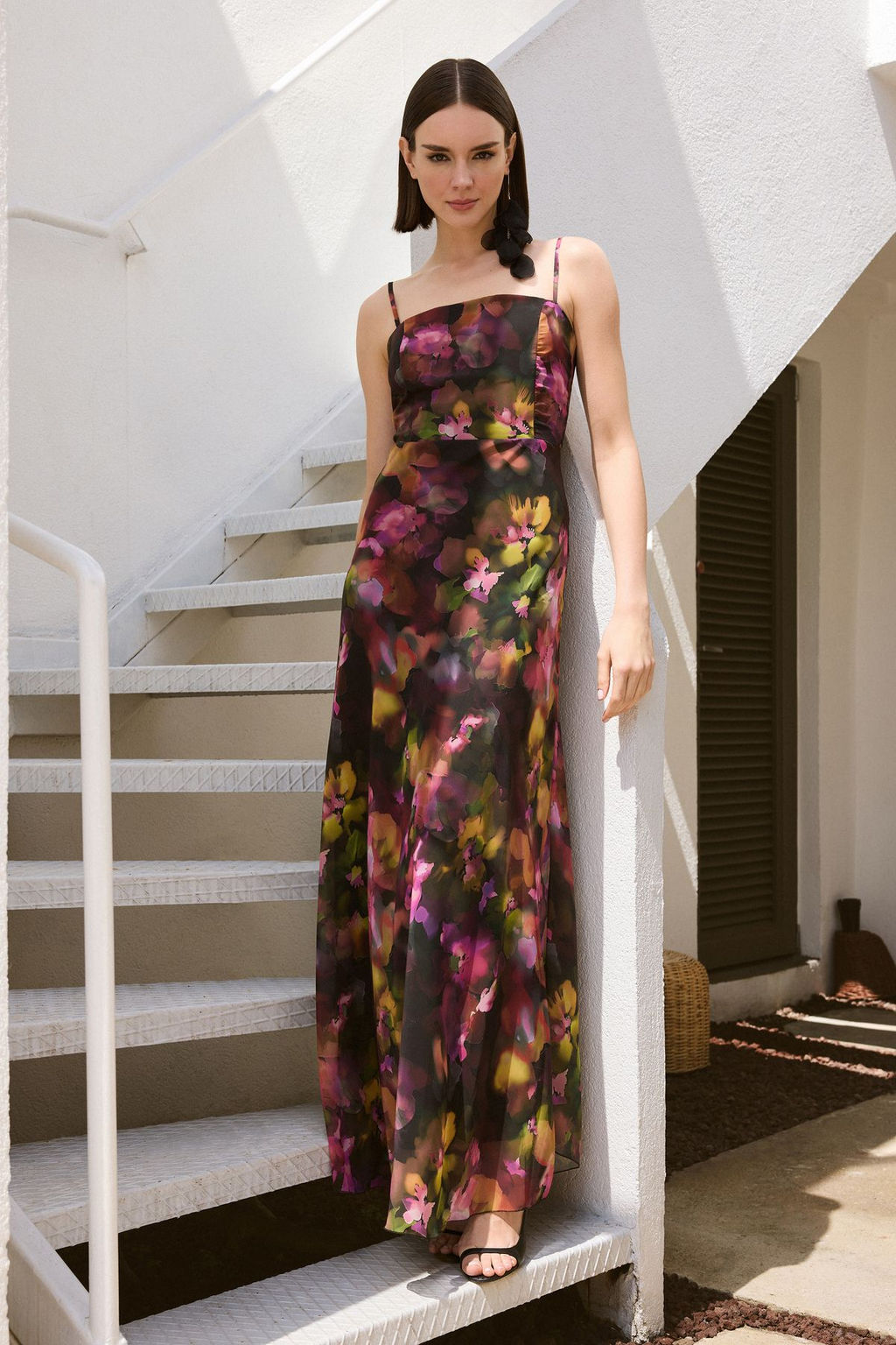 TRENDYOLMILLA Cok Renkli A-Kesim Fiyonklu Astarl? Sifon Dokuma Uzun S?k Abiye & Mezuniyet Elbise TPRSS25AE00152  фото 12