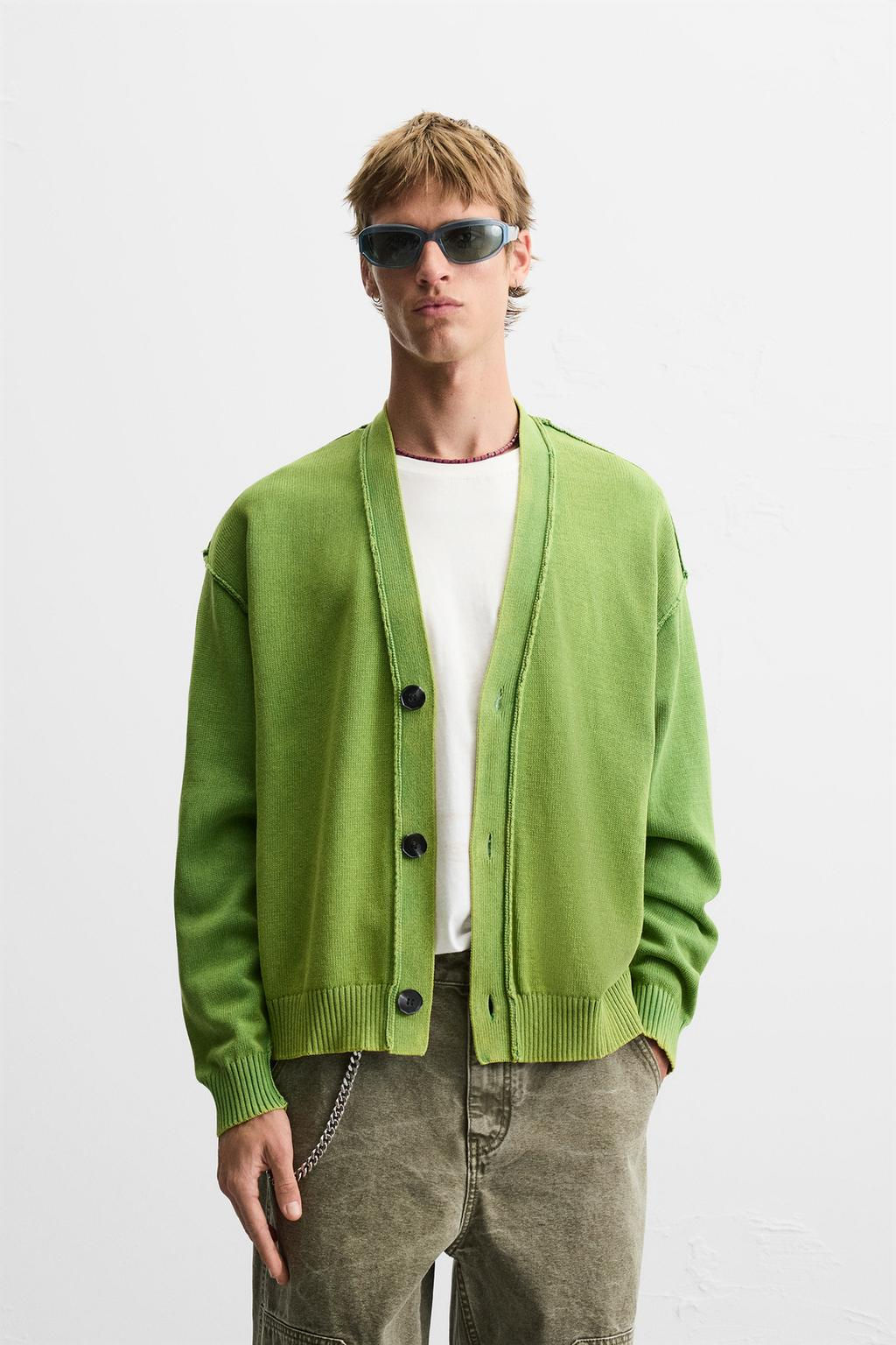 WASHED CARDIGAN WITH REVERSE EFFECT - Zara фото 5