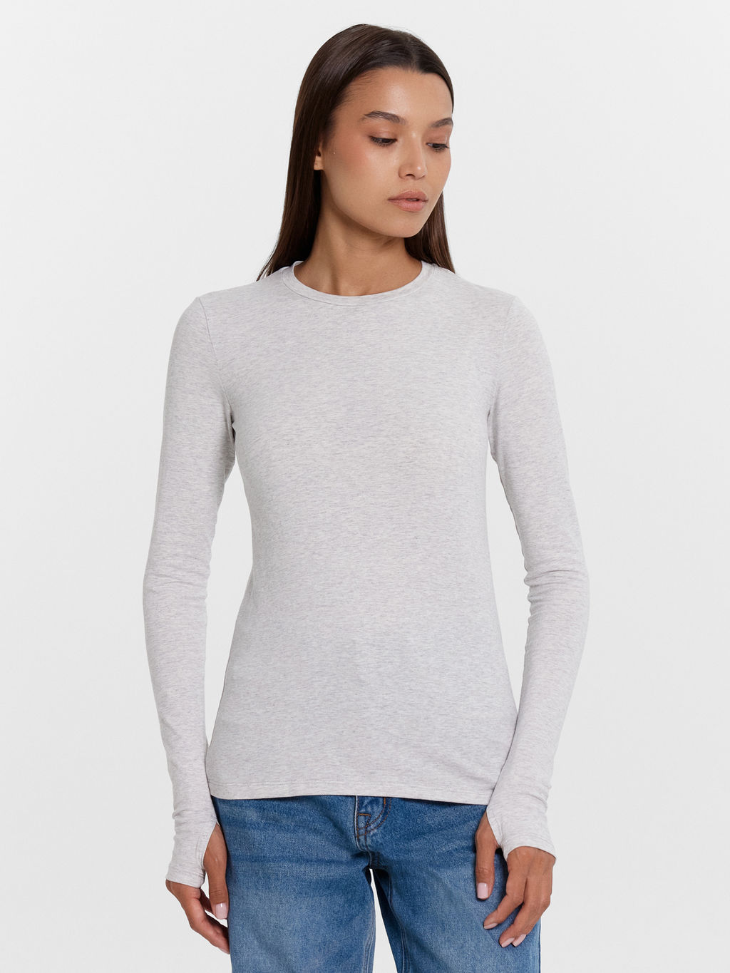 Джемпер женский в меланжево-сером цвете серый меланж 4306-А 122889 - Mark formelle фото 2