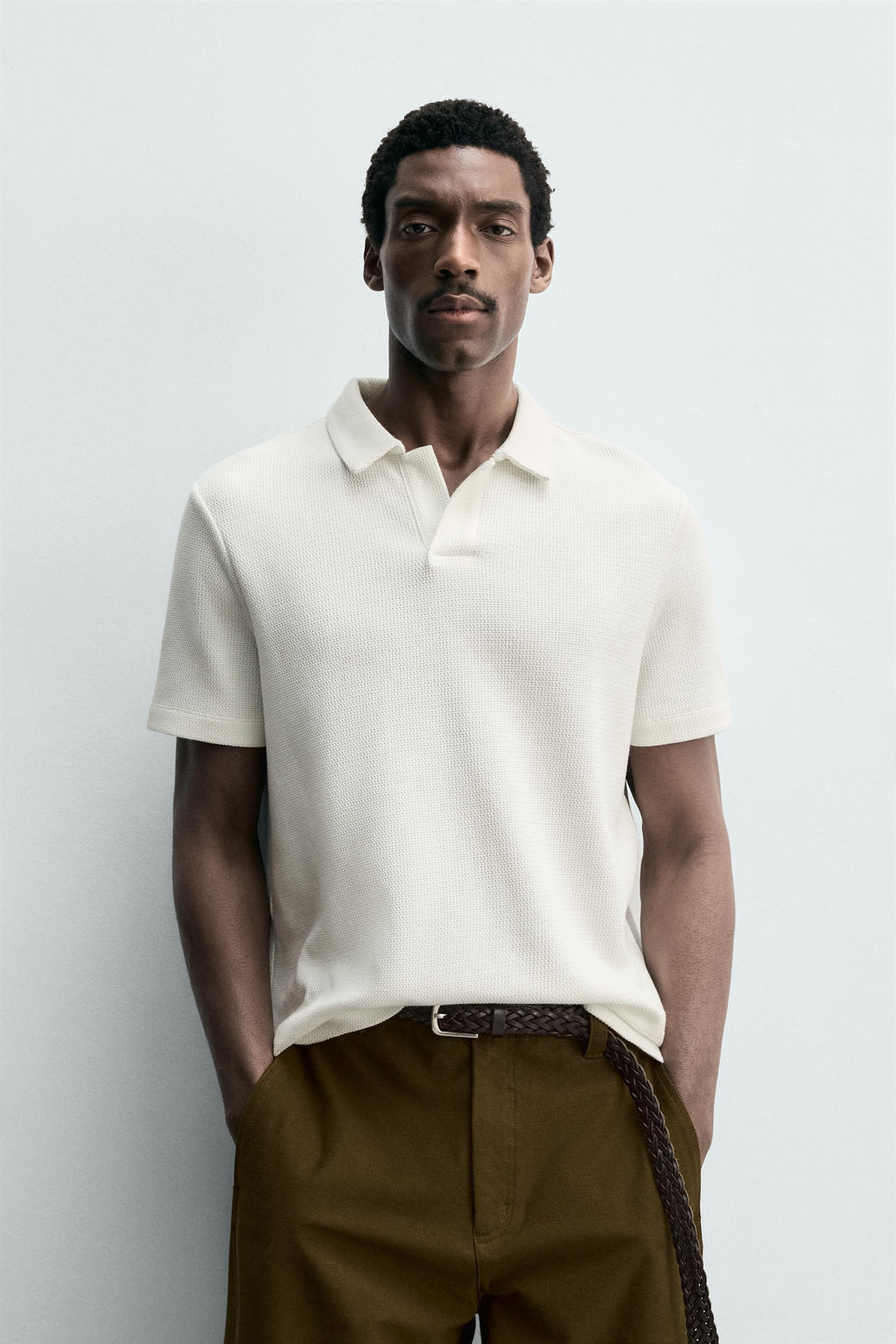 POLO RELAXED FIT ESTRUCTURA / Blanco roto - Zara фото 2