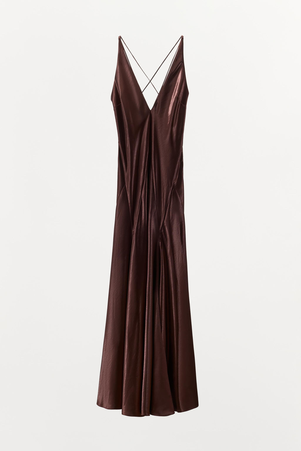 VESTIDO LARGO SATINADO VOLUMEN / GRANATE - Zara фото 9