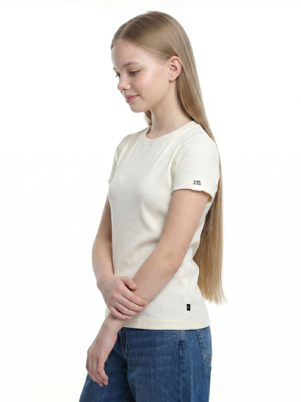 Футболка в рубчик 22-0210 бежевый - Mini maxi фото 154