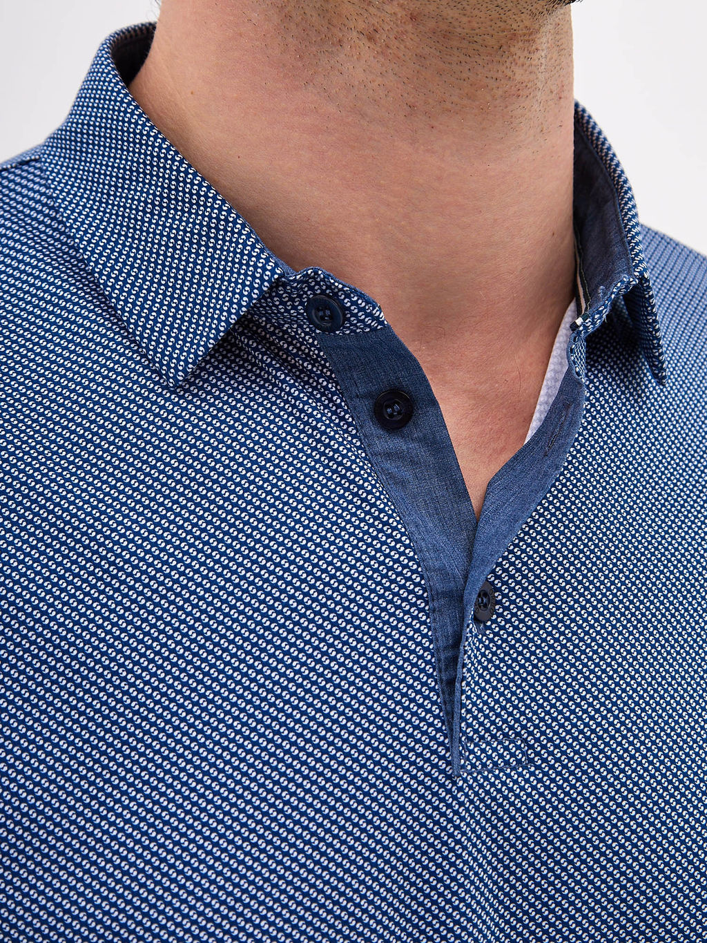 Джемпер мужской с воротником поло короткий рукав GREG G144-TD124T-LT4617 (синий)  фото 5