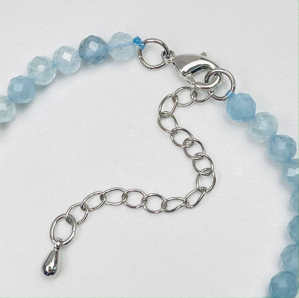 Браслет из Аквамарина,Содалита и Жемчуга 16,5 см +