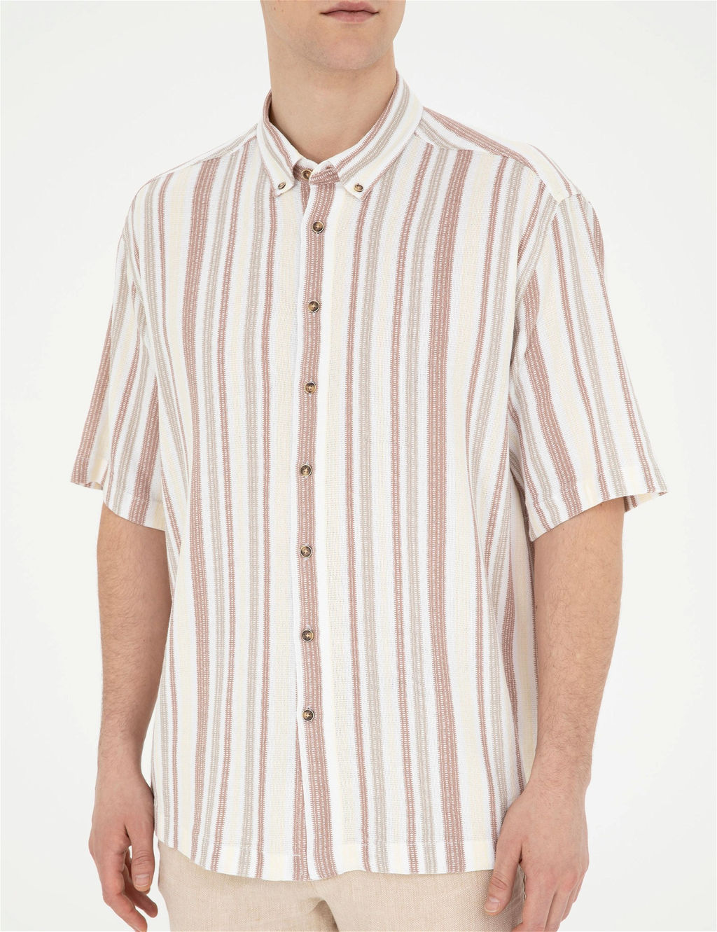 Kahverengi Oversize K_sa Kollu G_mlek - Pierre cardin фото 6