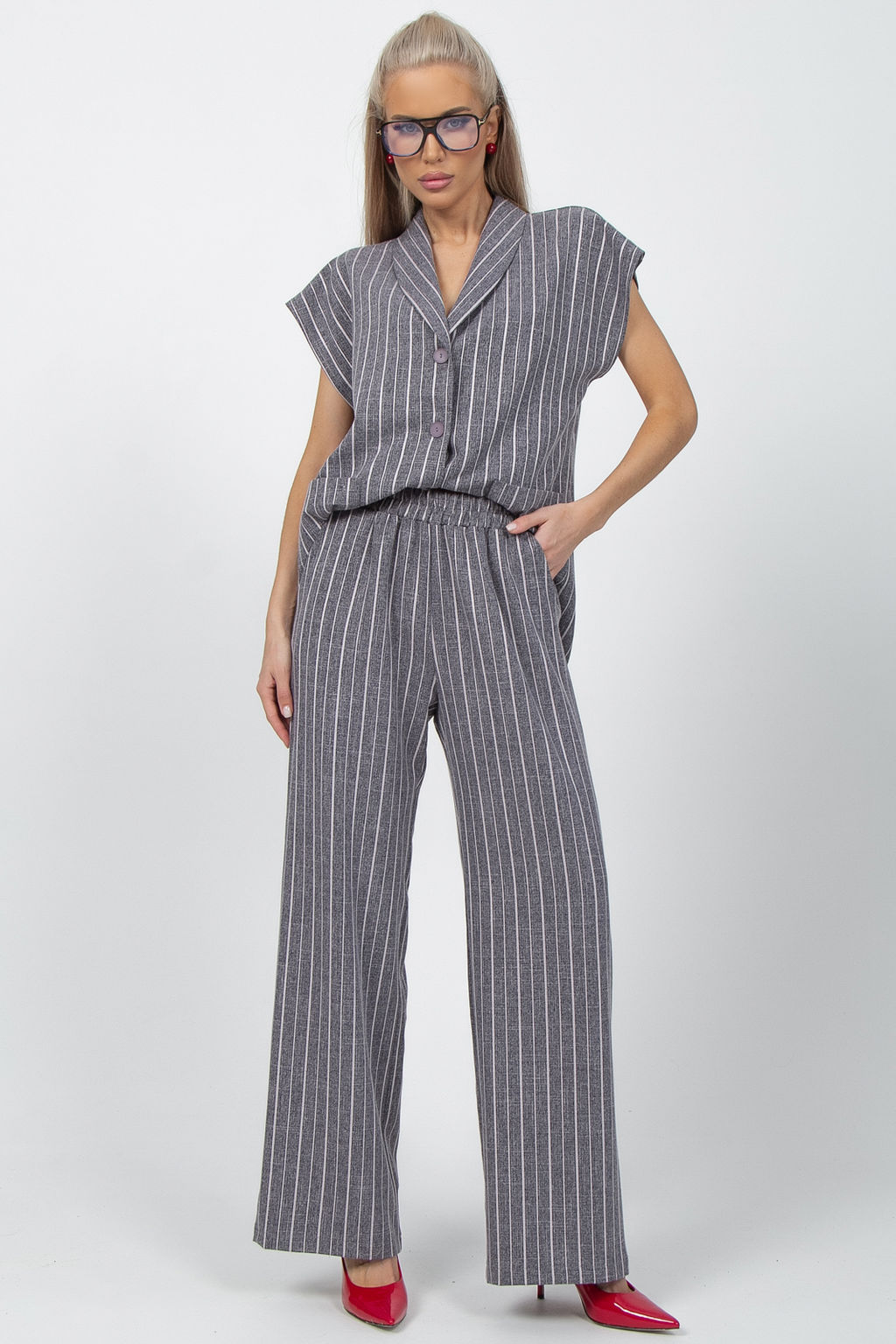 Брюки Орлеан (полоска/серый)