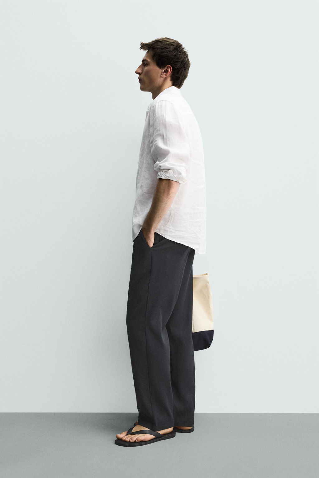 PANTAL?N RELAXED FIT ALGOD?N - LINO / Marr?n - Zara фото 4