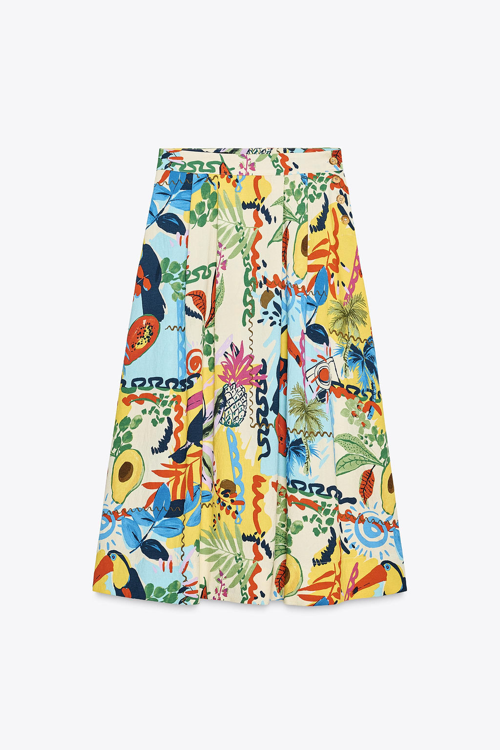 TROPICAL PRINT LAYERED MIDI SKIRT - Zara фото 5