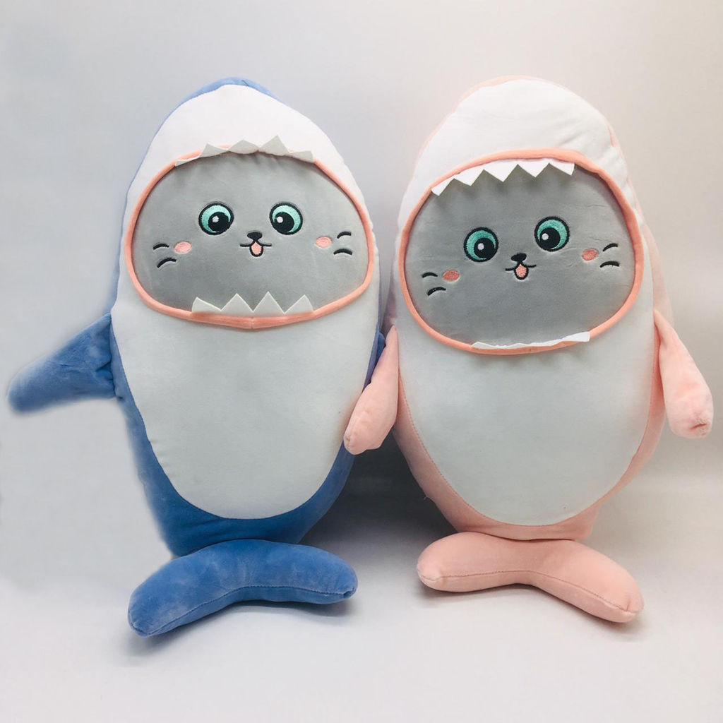 Мягкая игрушка Котик в костюме акулы 60 см - Storyland фото 8