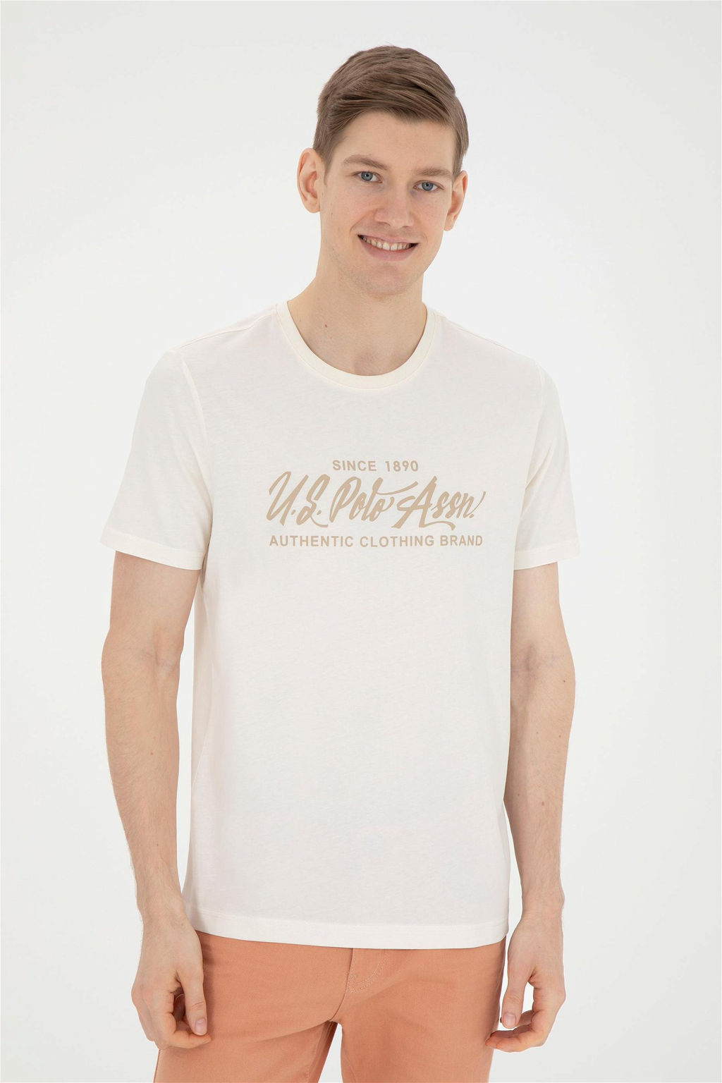 Мужская футболка цвета экрю - U.s. polo assn фото 3