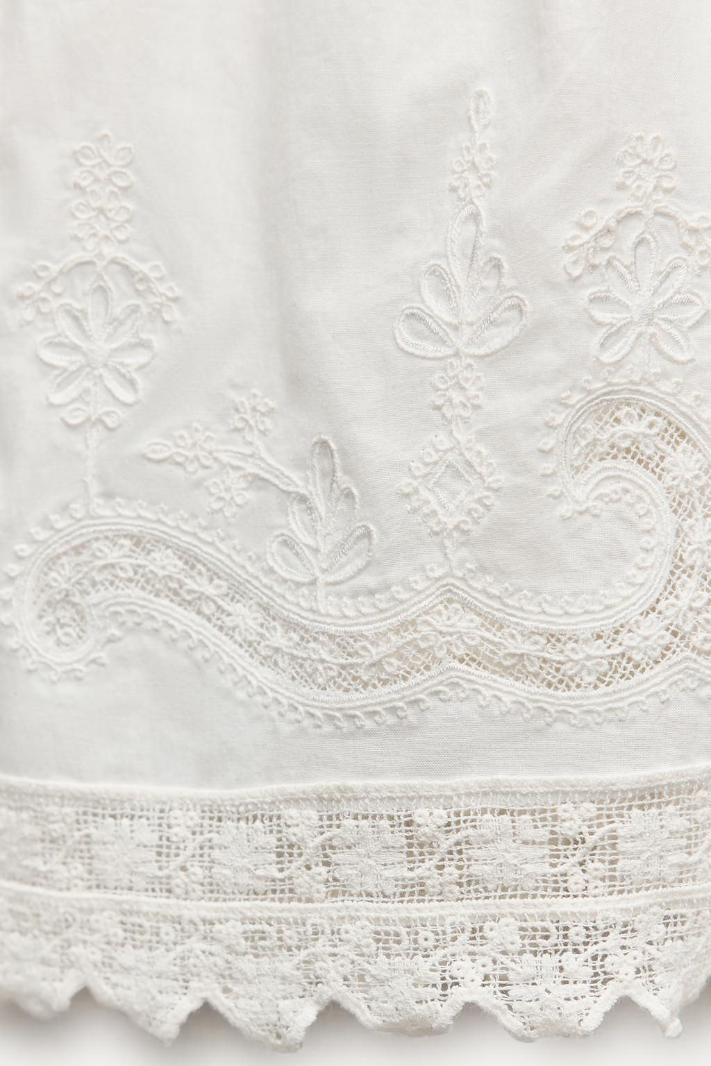 EMBROIDERED COTTON SHORTS - Zara фото 6