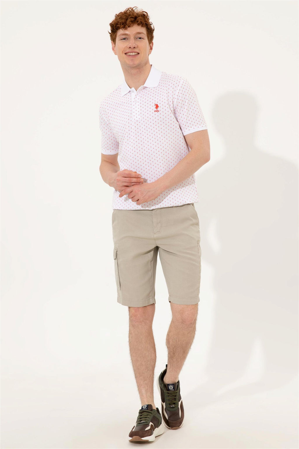 U. S. Polo Assn Мужская красная футболка с воротником-поло - U.s. polo assn фото 10