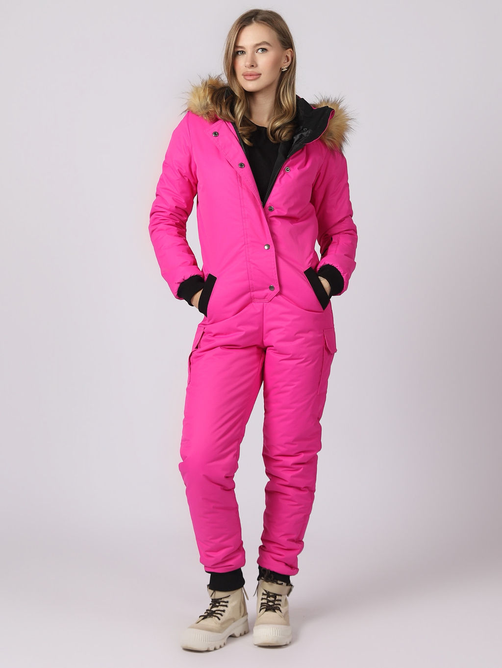 Женский зимний комбинезон. Цвет Фуксия. - Sportsolo фото 5