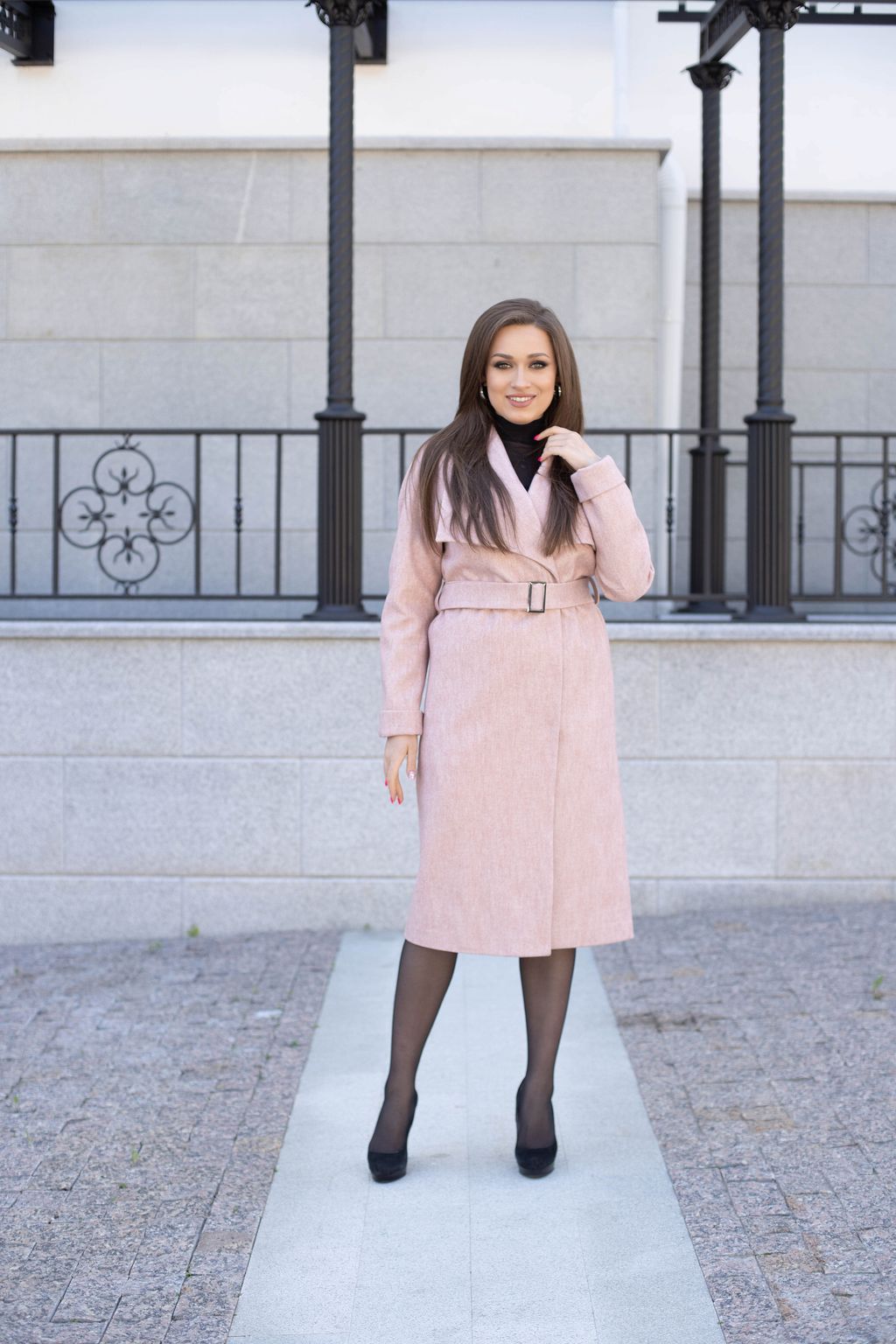 Пальто женское демисезонное 22580 (розовый) - Kankan фото 3