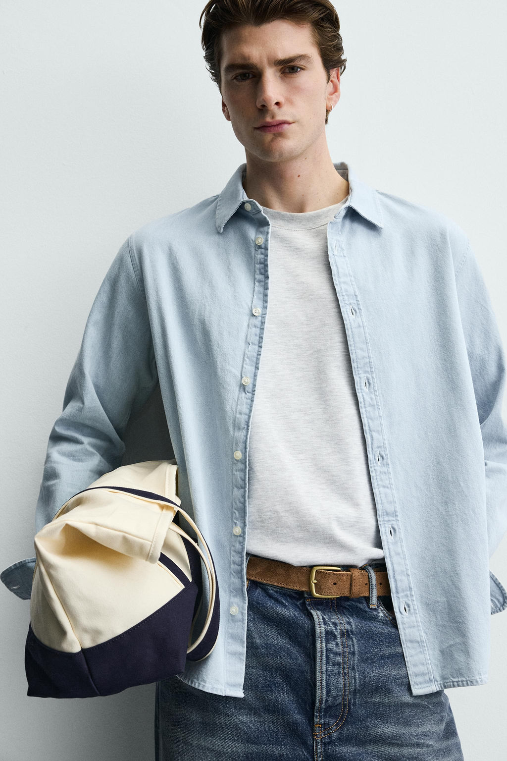 CAMISA DENIM LAVADA / Azul cielo - Zara фото 6