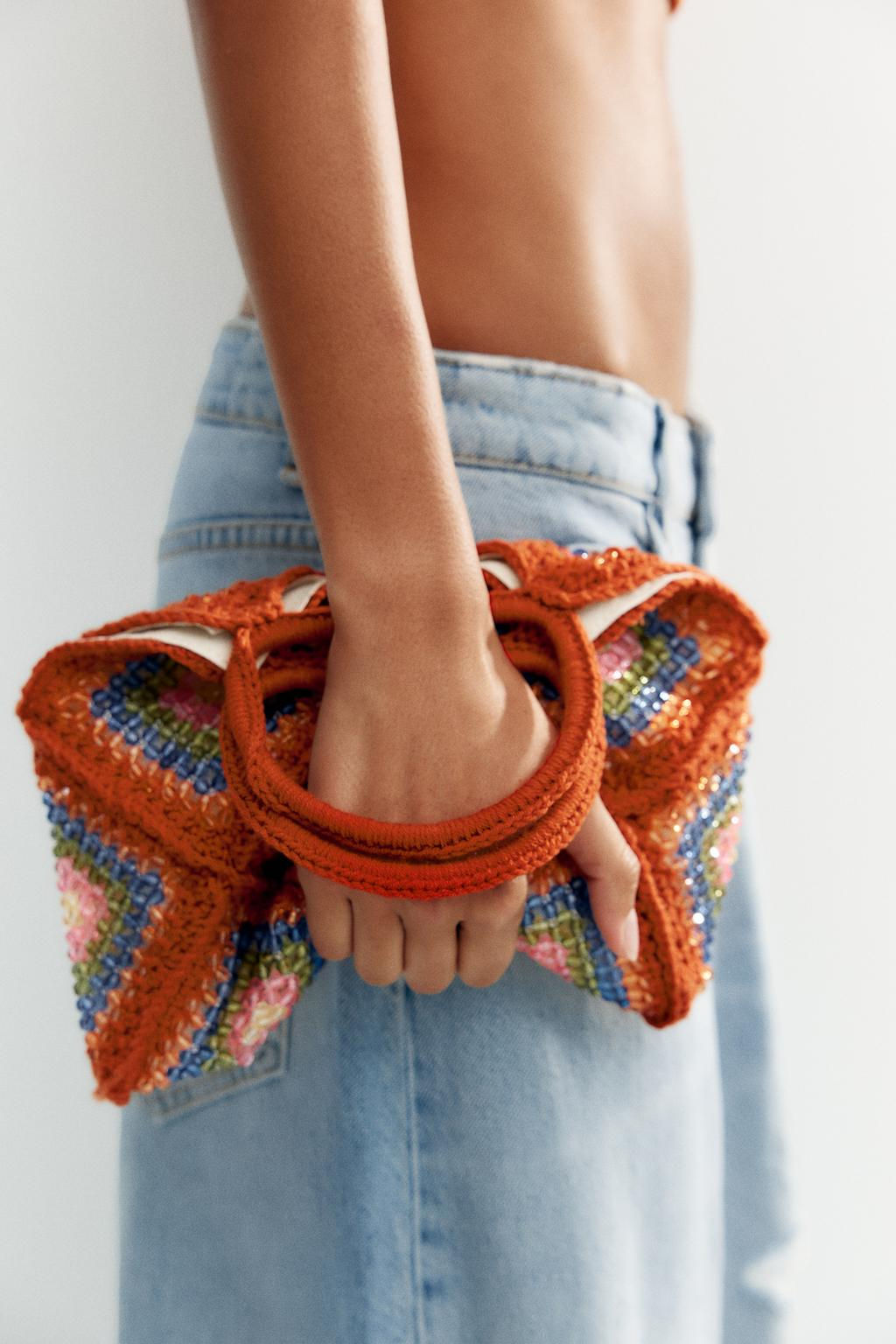 CROCHET MINI BUCKET BAG WITH BEADS - Zara фото 2