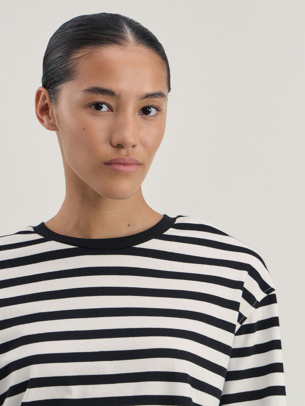 Лонгслив в полоску из хлопка / Zarina  фото 6