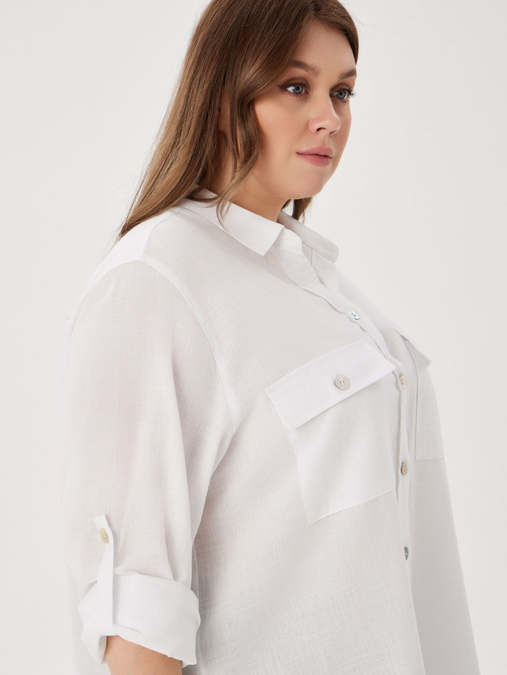 Блузка женская дл. рук. KATHARINA KROSS KK-BT-0026-FL-белый  фото 4