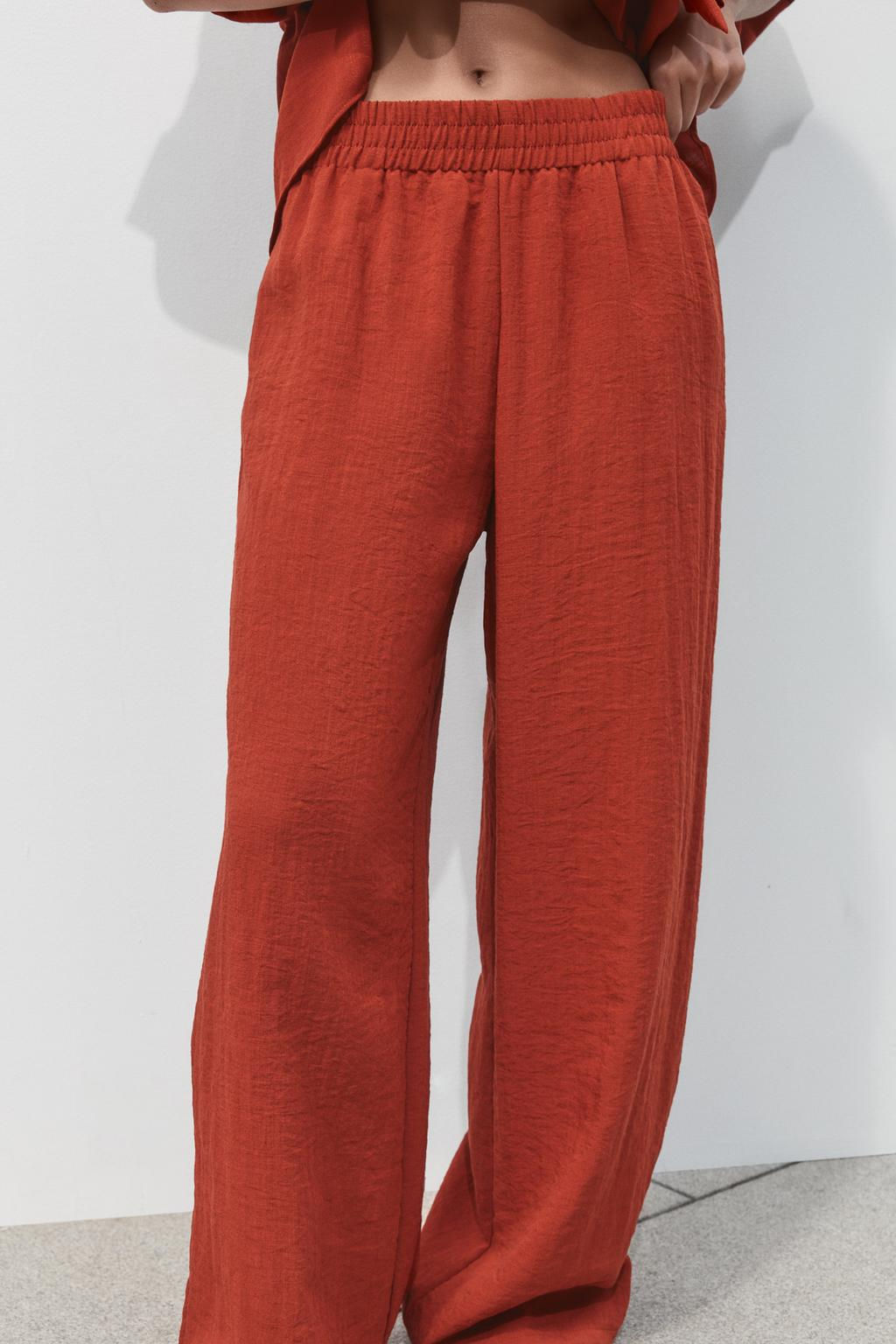 RUSTIC WIDE-LEG TROUSERS - Zara фото 10