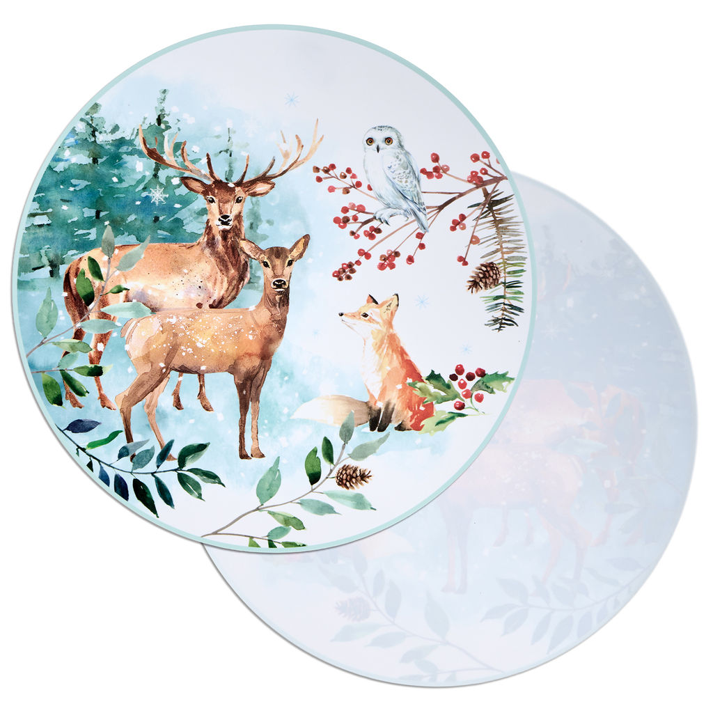 НАБОР ПОДСТАНОВОЧНЫХ САЛФЕТОК ЗИМНЯЯ СКАЗКА ИЗ 4 ШТ., ДИАМЕТР=38 СМ