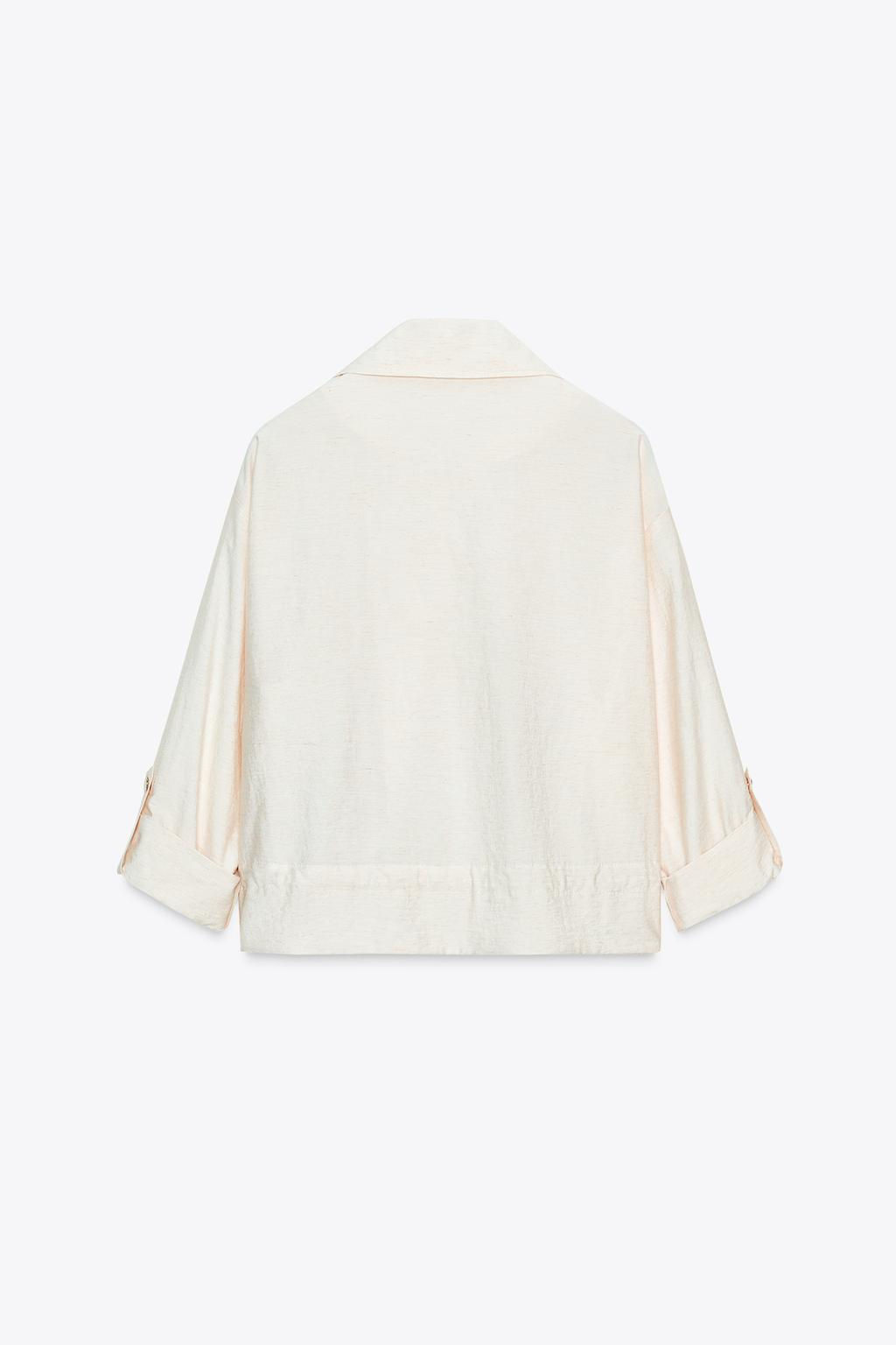 SHORT SLEEVE SAFARI SHIRT WITH TURN-UPS - Zara фото 6