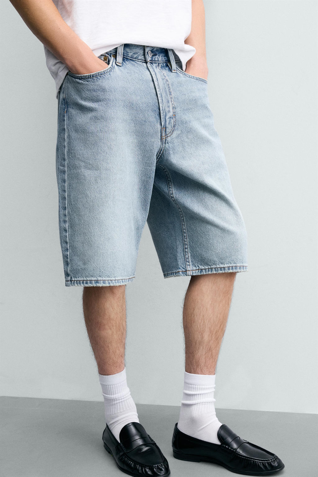BERMUDA DENIM LOOSE FIT / Azul medio - Zara фото 5