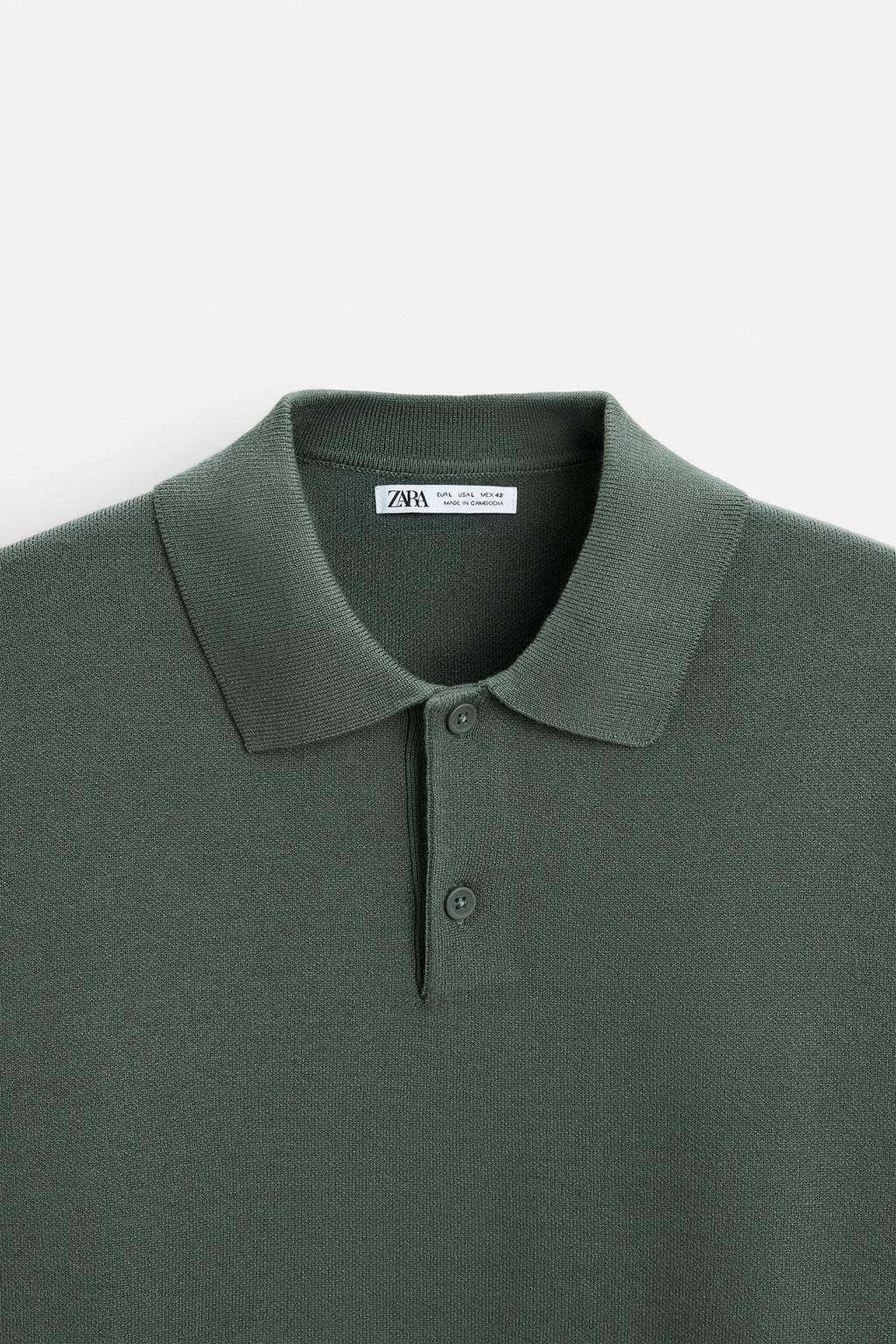 VISCOSE BLEND KNIT POLO SHIRT - Zara фото 32