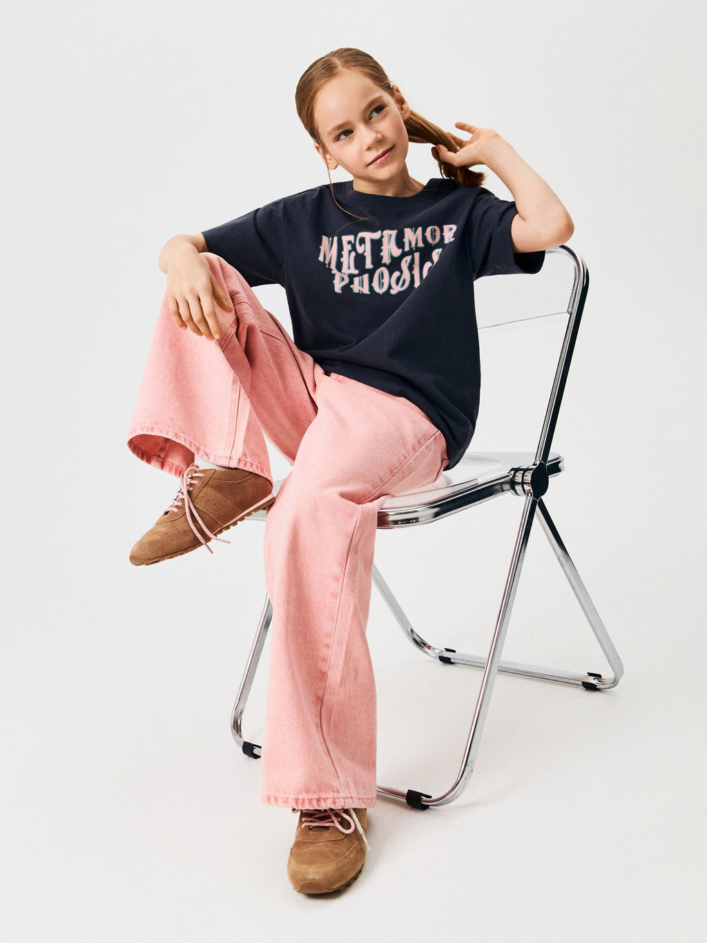 ACOOLA / Джинсы для девочек Nifa пыльный розовый фото 2