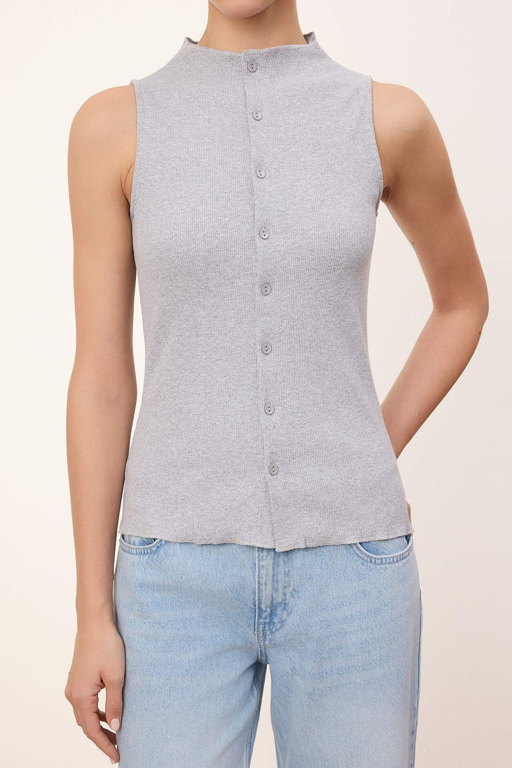 Wardrobe Essentials-Ac?k Pembe Fitted Dugmeli Volanl?/F?rf?rl? Esnek Orme Bluz TWOSS26BZ00171 - Trendyolmilla фото 9