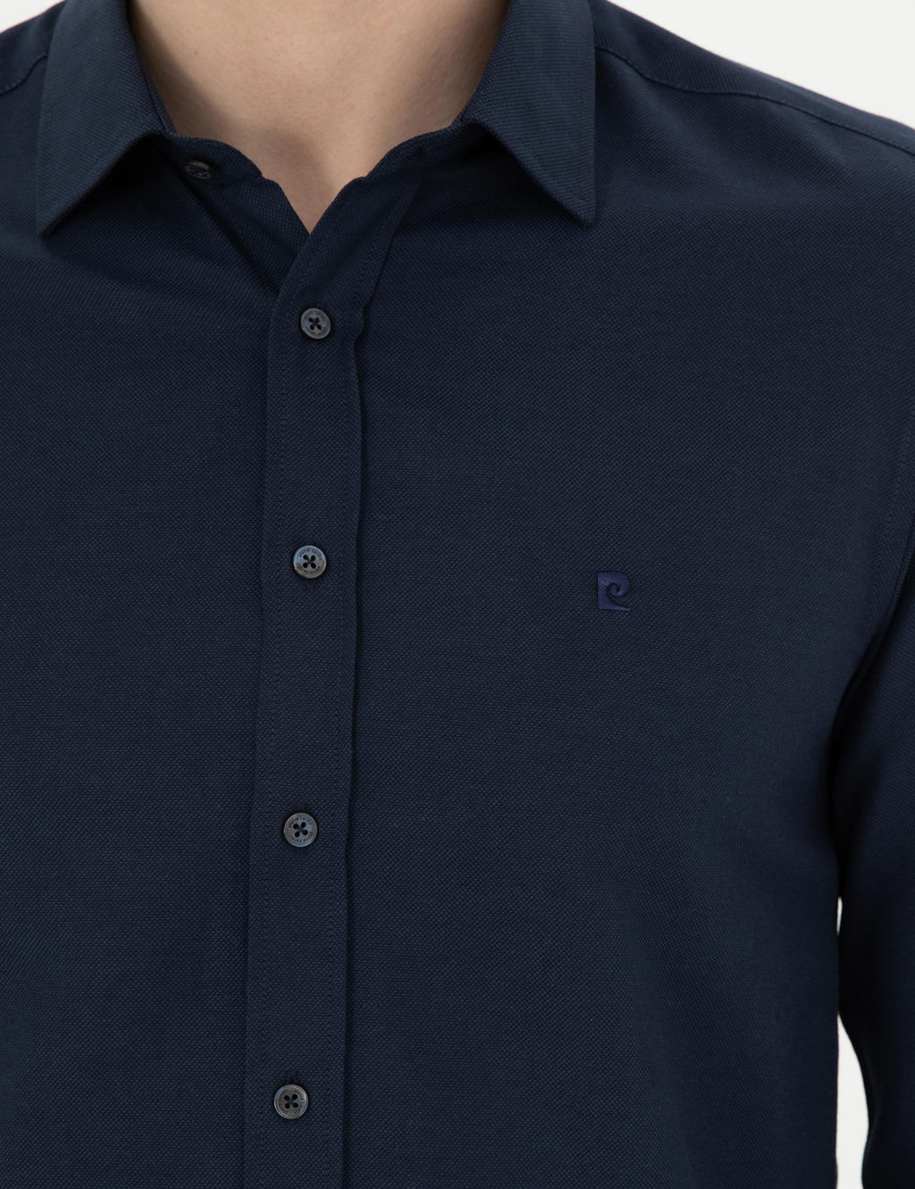 Lacivert Slim Fit Uzun Kollu G_mlek