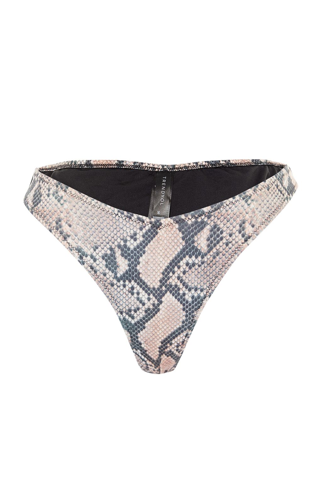 Kahverengi Y?lan Desenli Bikini Alt? TBESS21BA0032