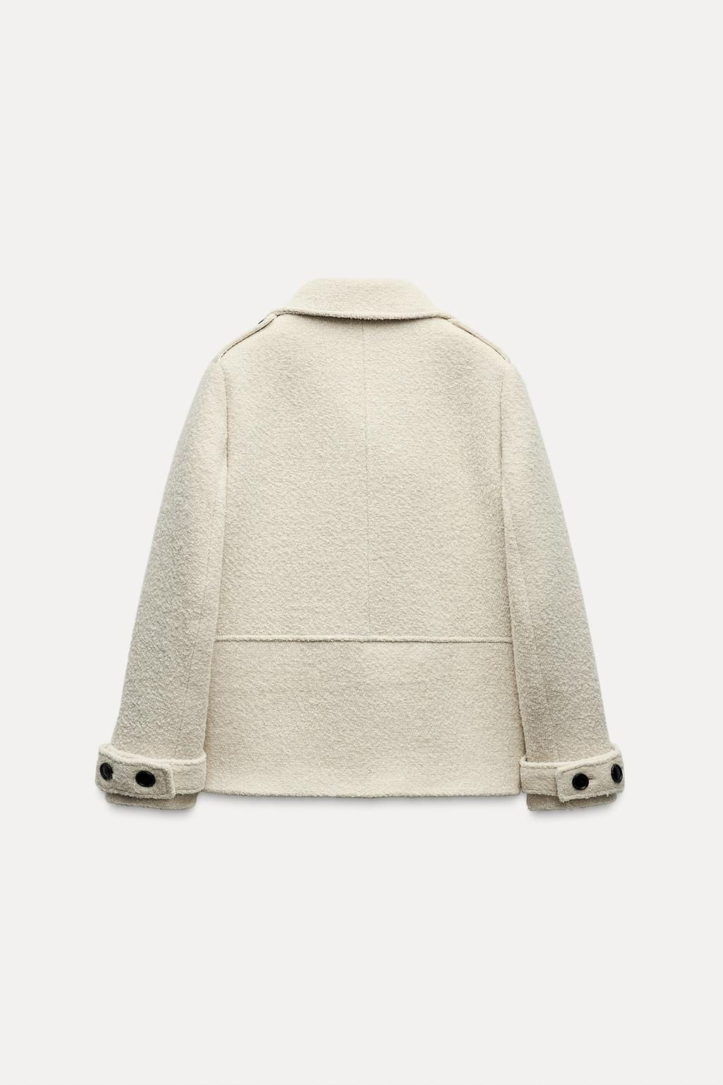 ZW COLLECTION BOUCLE WOOL COAT - Zara фото 7