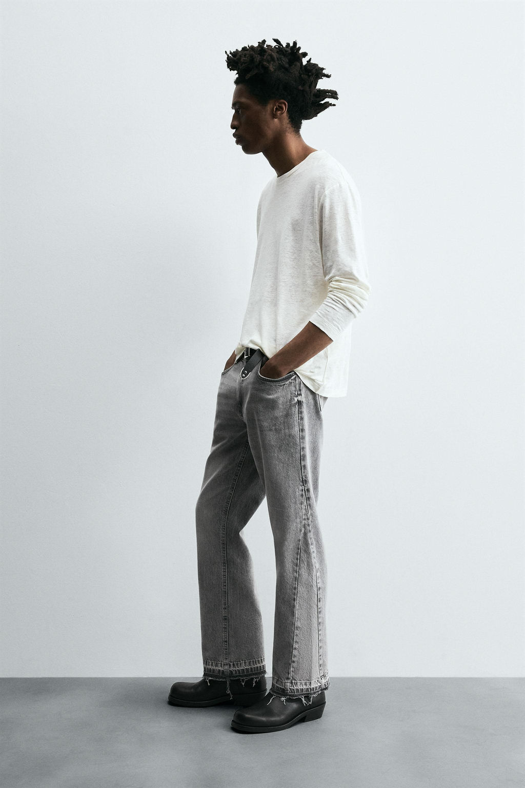 JEANS FLARE FIT / Gris - Zara фото 14