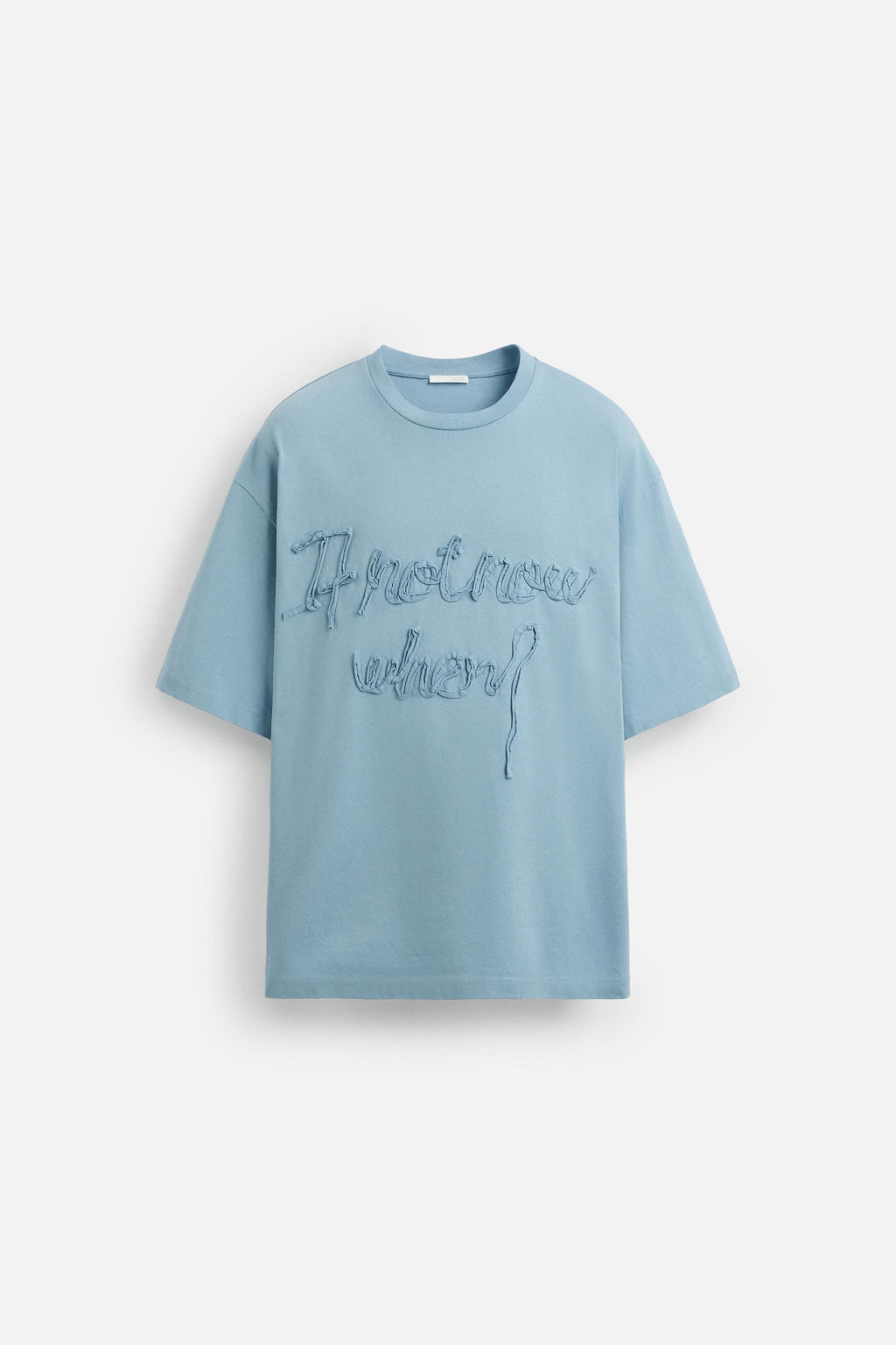 T-SHIRT WITH RAISED SLOGAN - Zara фото 6