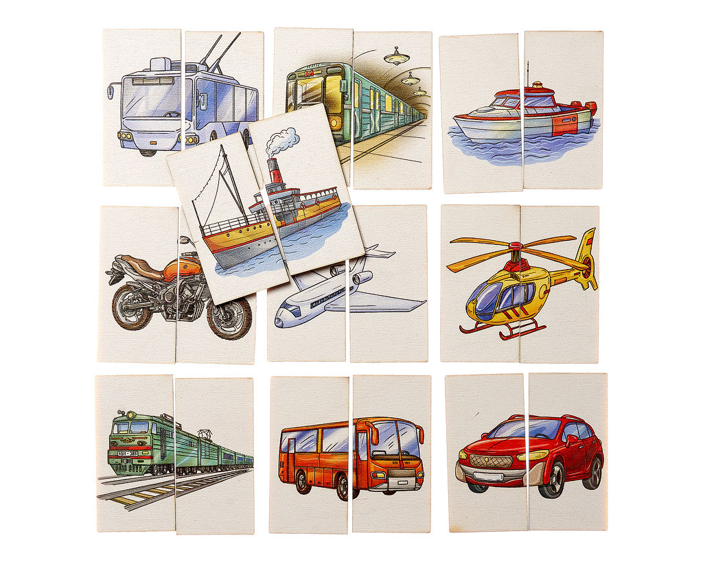 Дидактическая игра Картинки-половинки Транспорт - Smiledecor фото 2