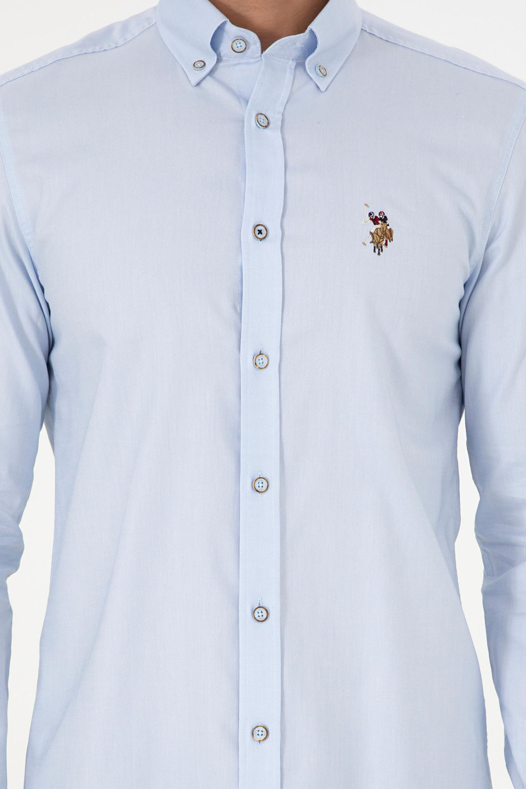 Мужская голубая базовая рубашка с длинным рукавом Неожиданная скидка в корзине - U.s. polo assn фото 6