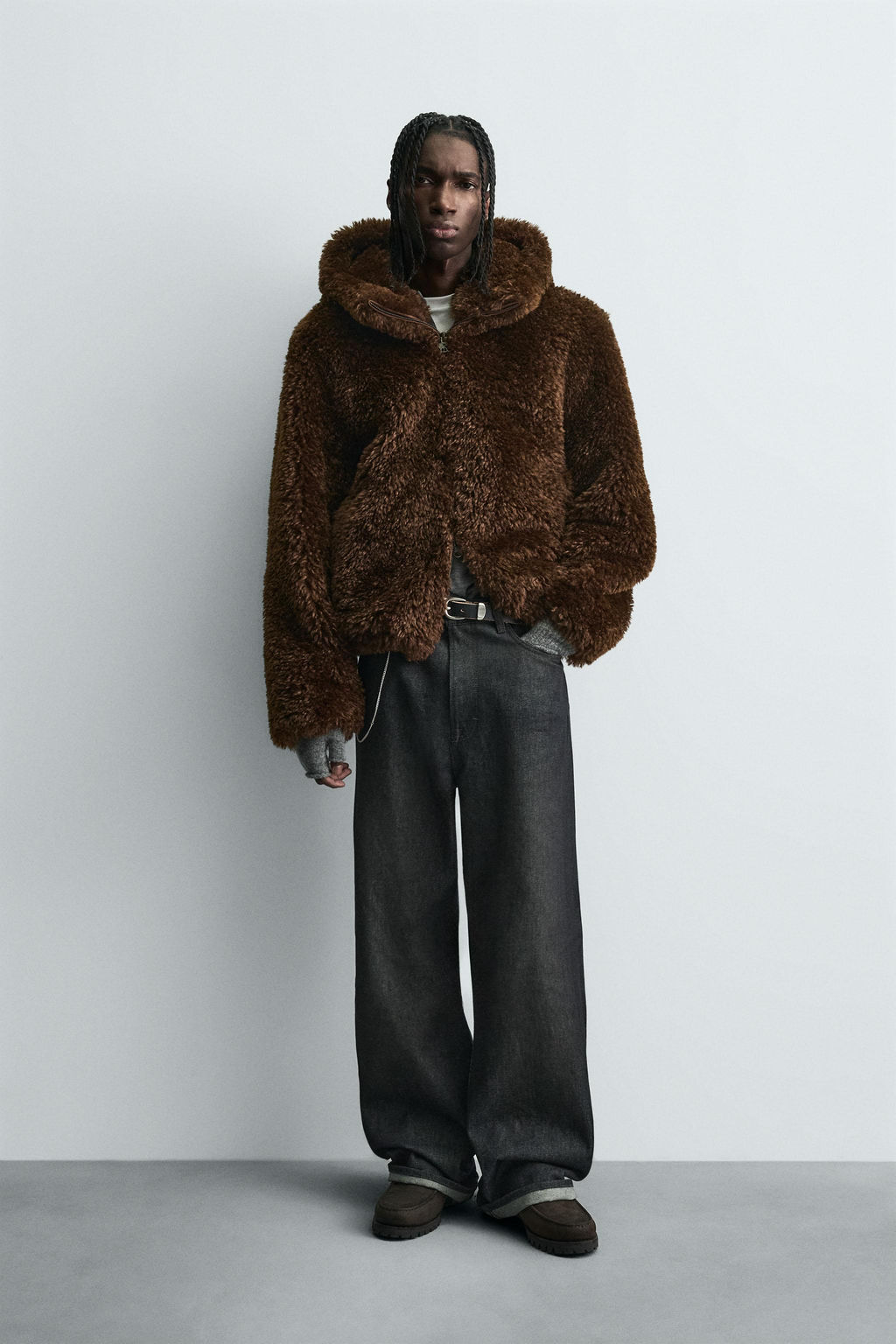 FAUX FUR HOODIE JACKET - Zara фото 3