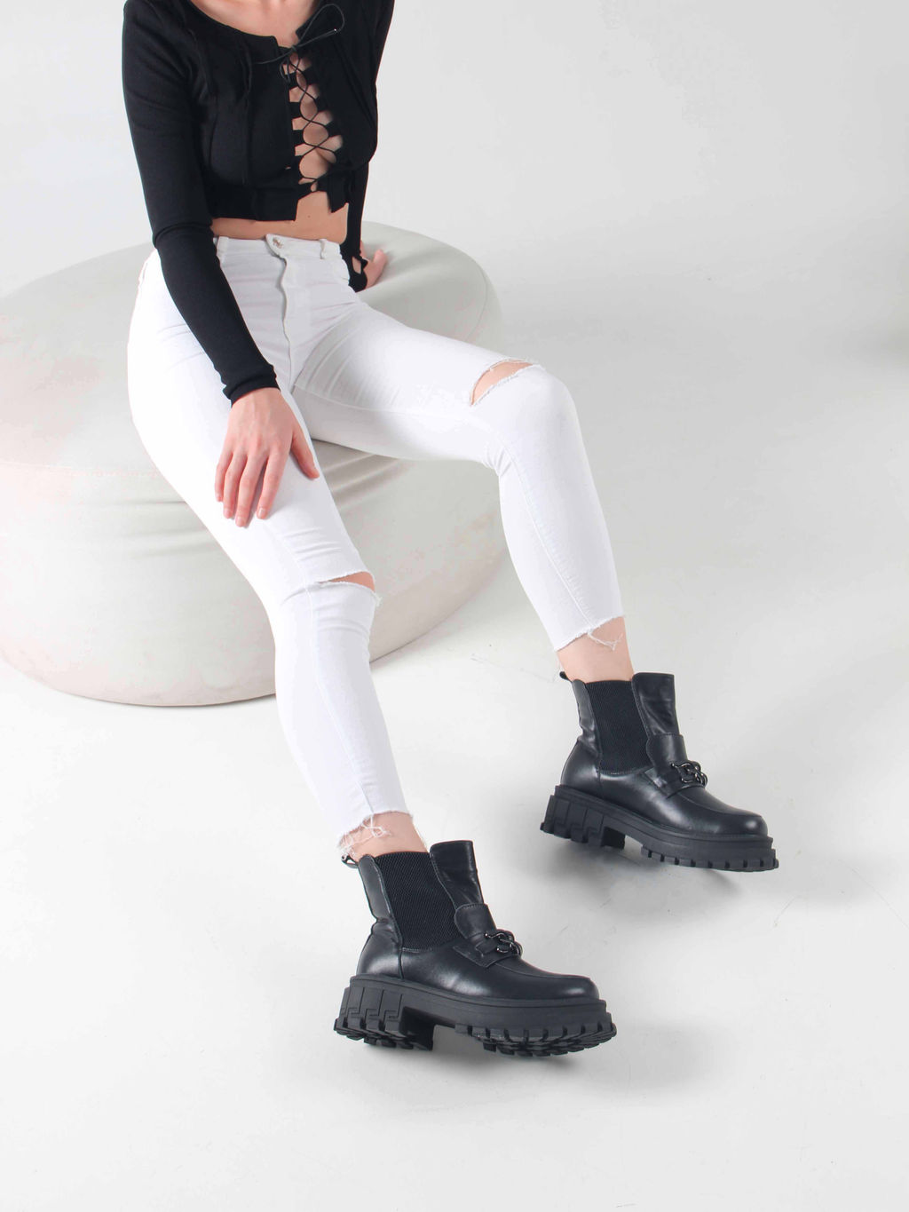 Ботинки 358.5511bl.Black/Байка