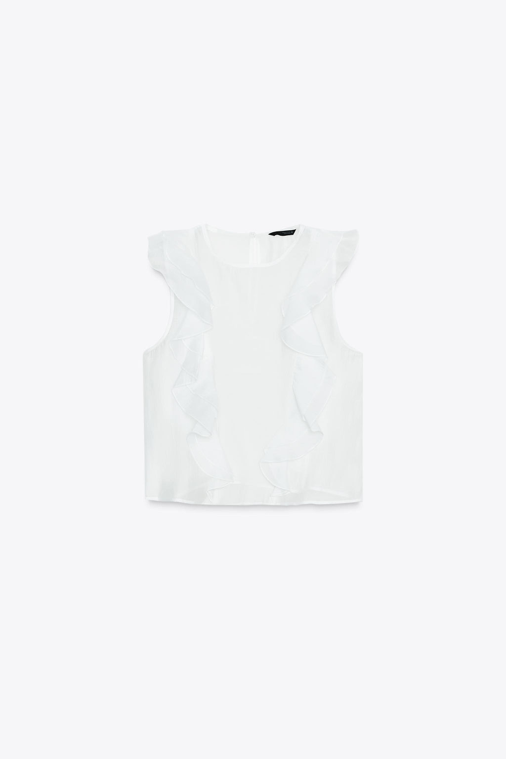 SEMI-SHEER RUFFLED BLOUSE