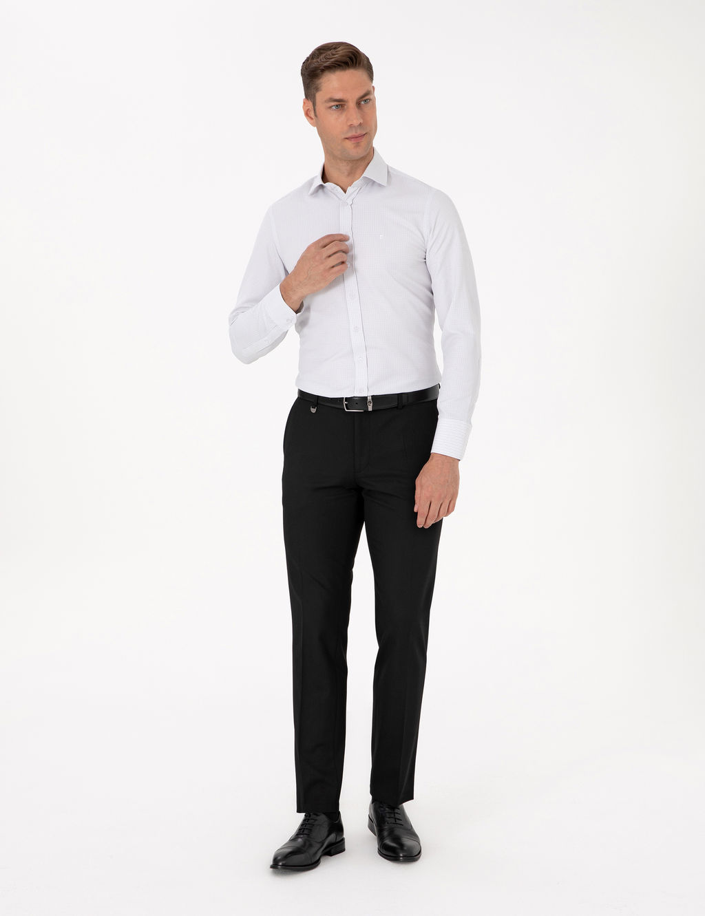 Koyu Haki Slim Fit Uzun Kollu G_mlek