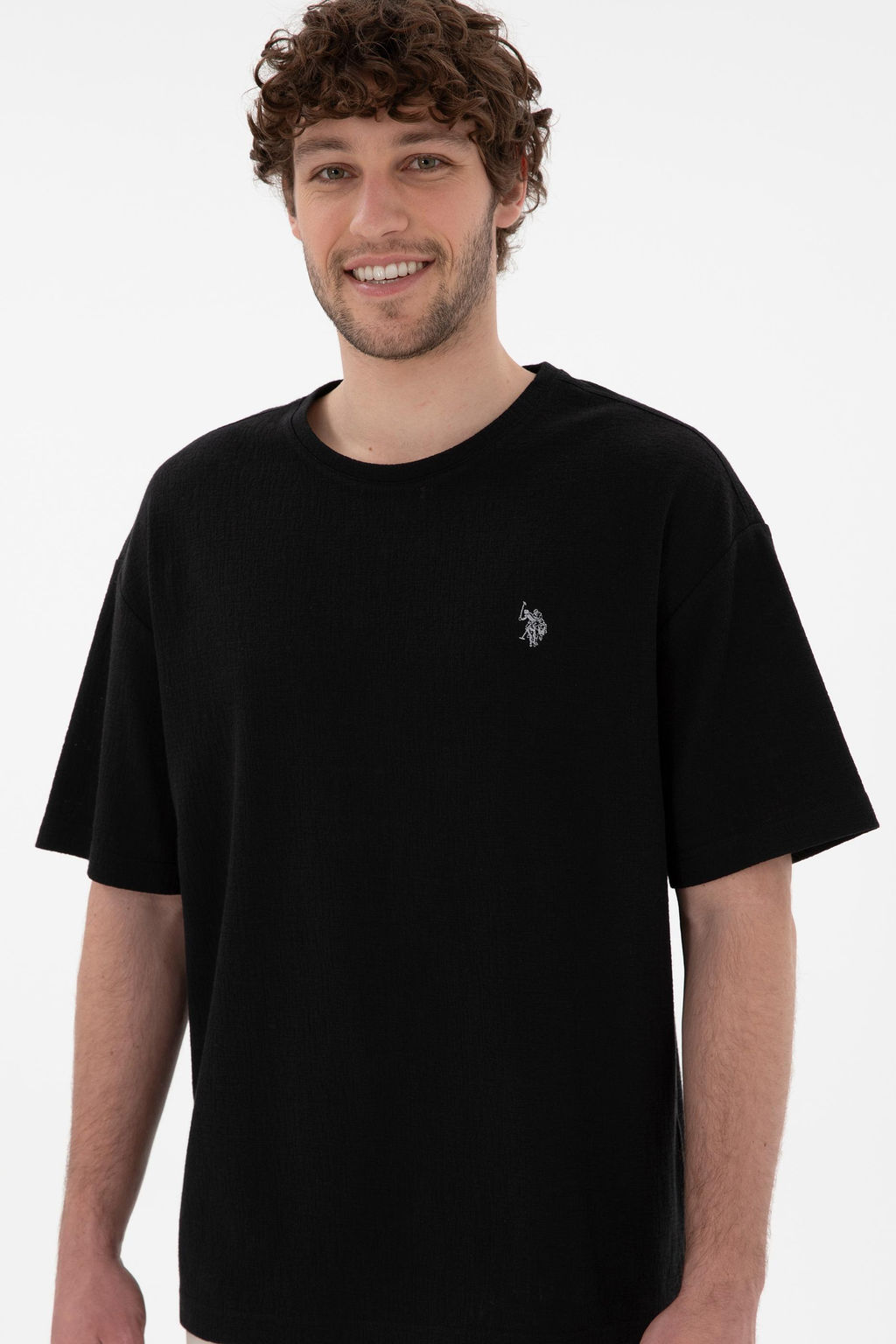 Erkek Comfort Fit Bisiklet Yaka Siyah Jakarl_ _nterlok Ti__rt Sepette S_rpriz _ndirim - U.s. polo assn фото 3