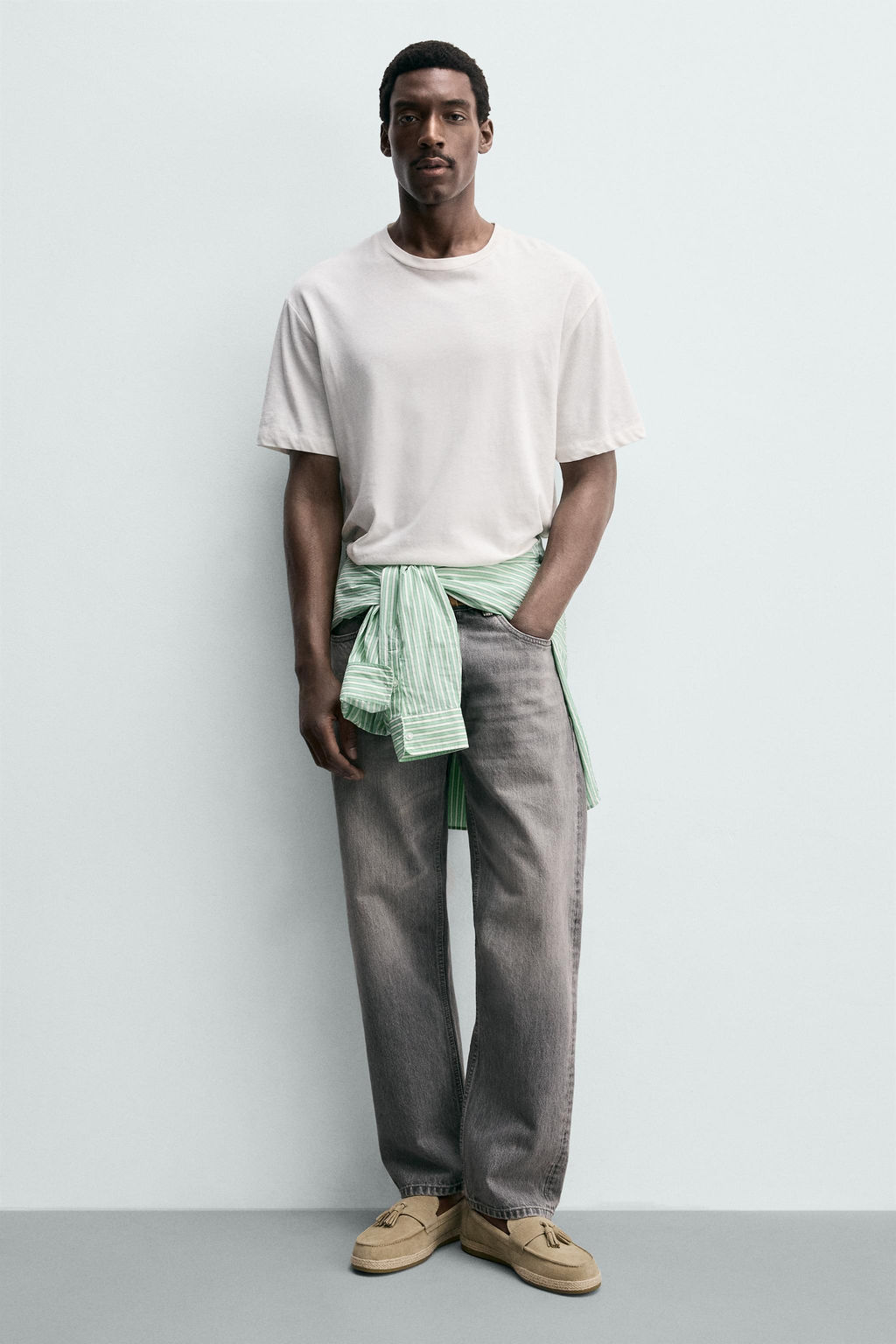 MOCAS?N PIEL CASUAL BORLAS / Blanco Crudo - Zara фото 2