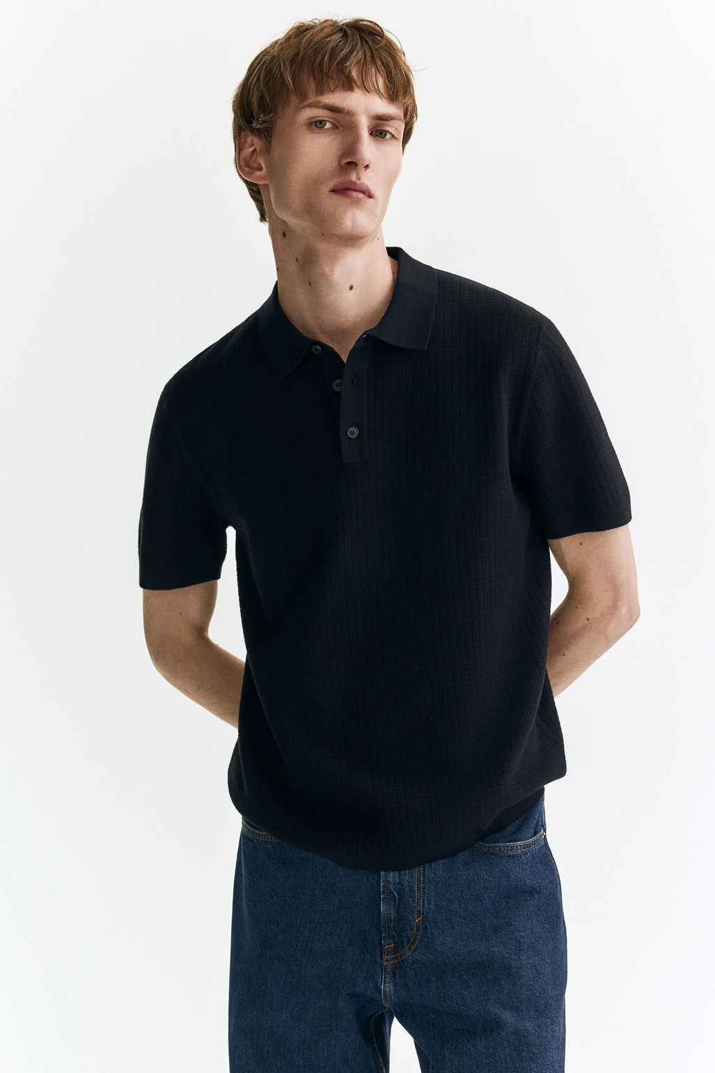 Polo en punto texturizado Regular Fit - H&m фото 7