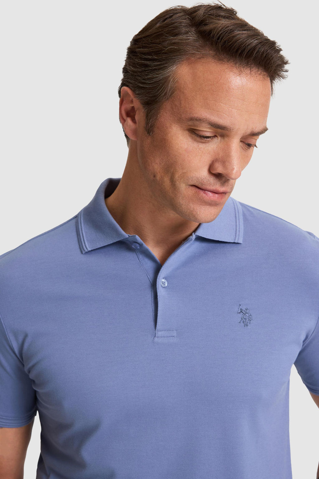 Erkek _ndigo Regular Fit Polo Yaka Basic Ti__rt - U.s. polo assn фото 2