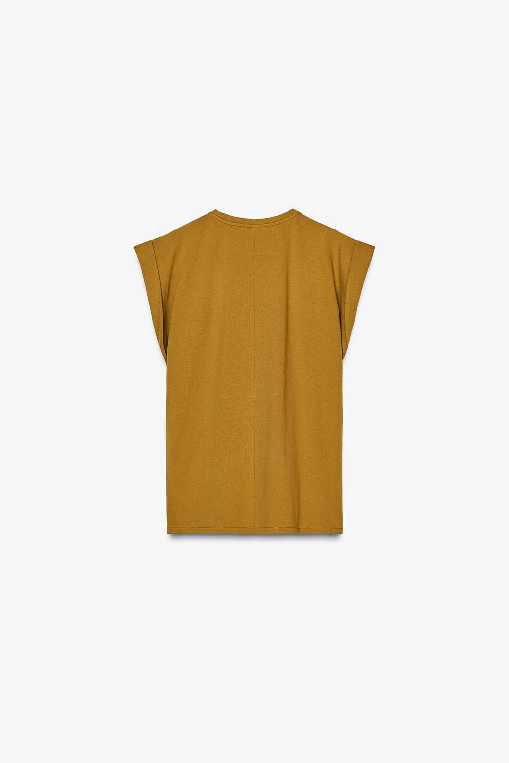 DROP SHOULDER TEXTURED T-SHIRT - Zara фото 13