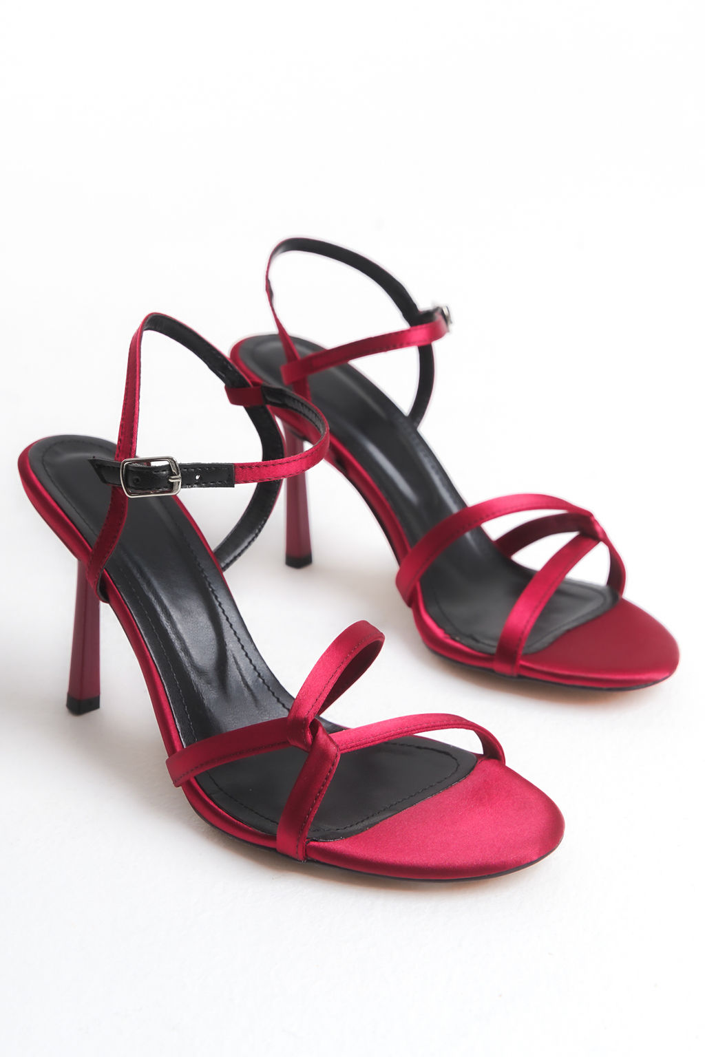 Trendyol Shoes Bordo Saten Kad?n Topuklu Sandalet TAKSS25TO00069 - Trendyolmilla фото 7