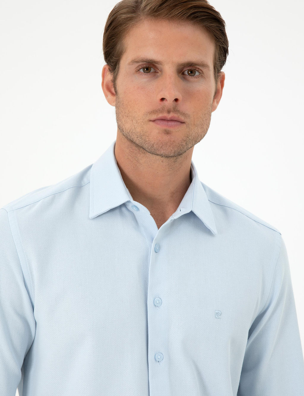 A__k Mavi Slim Fit Uzun Kollu G_mlek - Pierre cardin фото 2