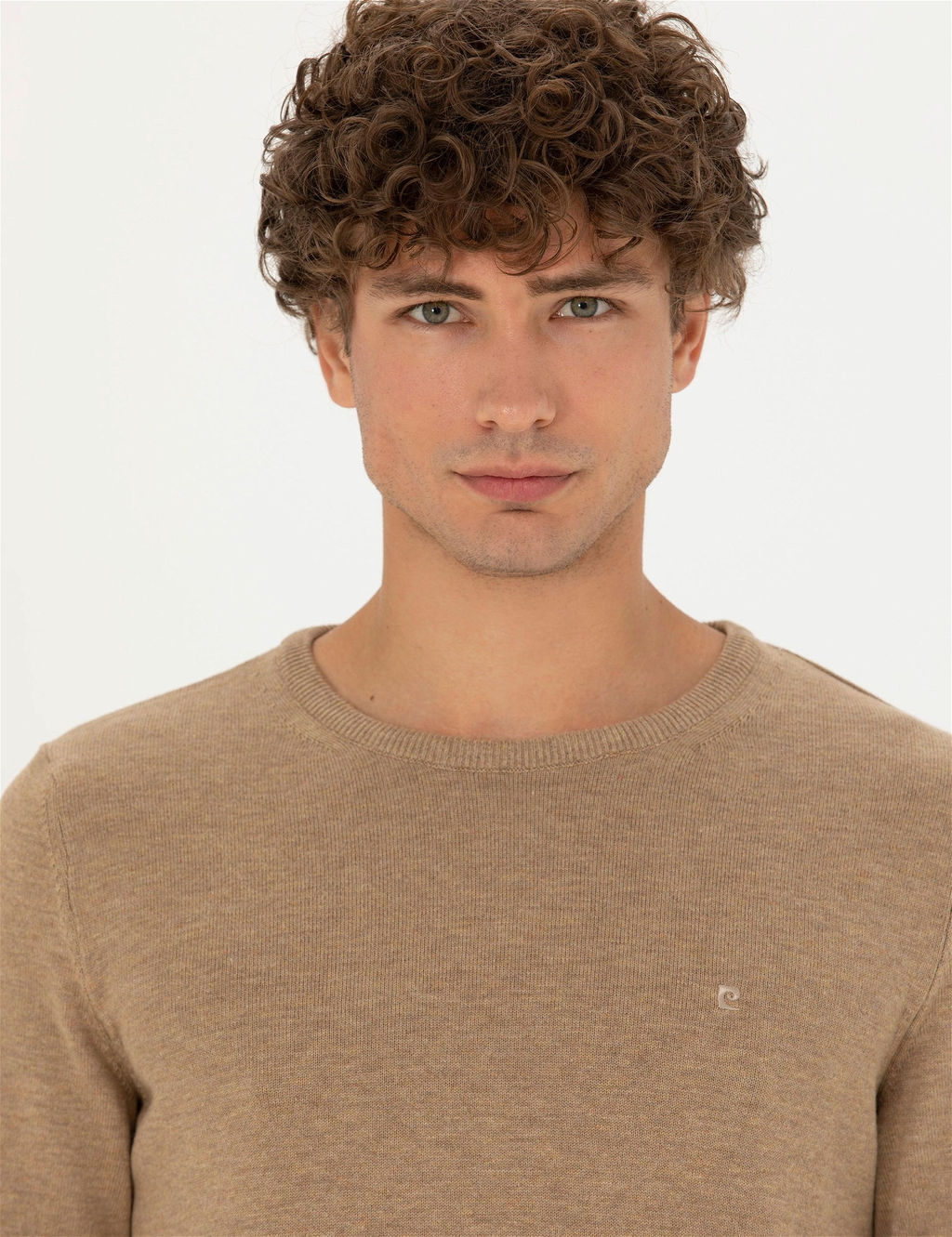 Camel Melanj Slim Fit Bisiklet Yaka Basic Triko Kazak - Pierre cardin фото 2