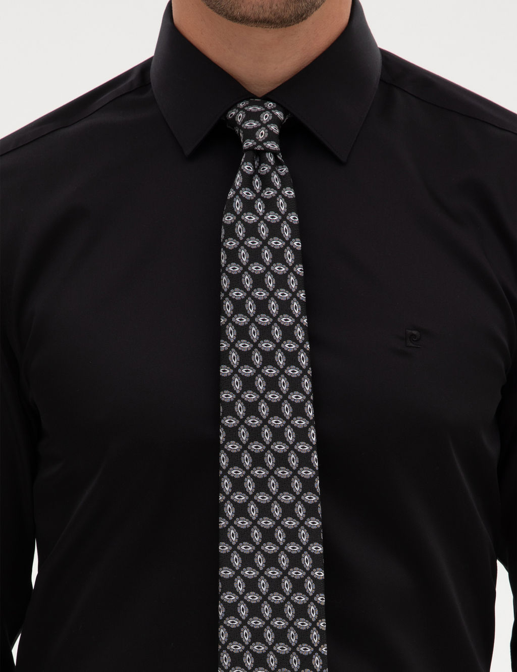 Siyah Non Iron Kolay _t_lenebilir Slim Fit G_mlek
